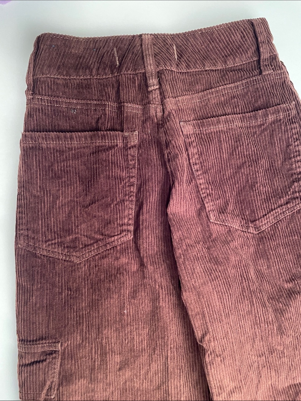 Hollister Brown Corduroy Boot‑Cut Cargo Pants